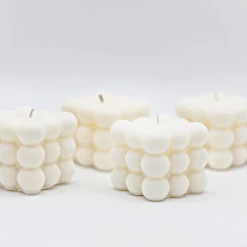 4 Medium Cube Bubble Candle Combo