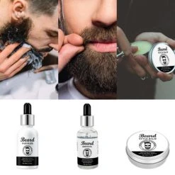 30ml/Set Durable Beard Growth Oil Mini Beard Styling Cream Non-Sticky Prevent Curling Promote Beard
