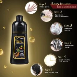 Black Hair Dye Shampoo 400ml -CROWN SHOP BLACK HAIR DYE SHAMPOO 400ml 4