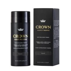 CROWN Hair Fibers Hair Loss Concealer 25g 75 Day Supply - Black
