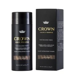 CROWN Hair Fibers Hair Loss Concealer 25g 75 Day Supply - Light Brown