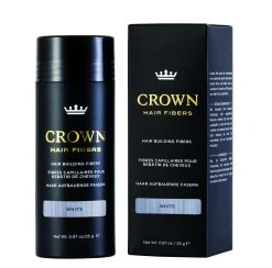 CROWN Hair Fibers Hair Loss Concealer 25g 75 Day Supply - White