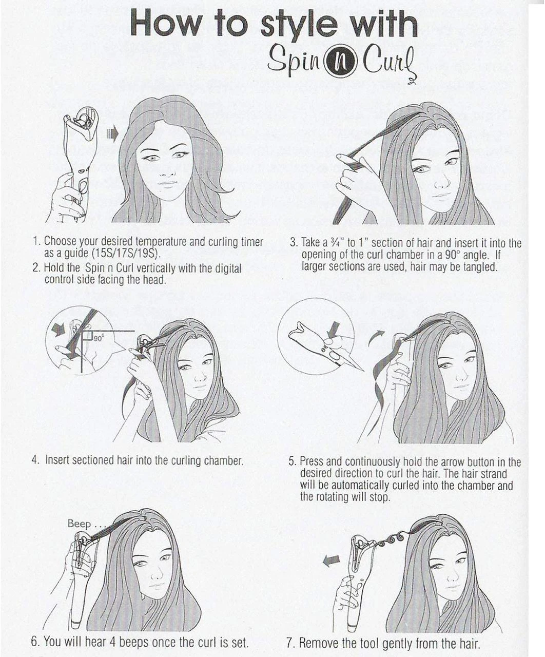 Killer Deals Automatic Spin & Curl Fast-Heat Rotating Ceramic Hair Curler Killer Deals Automatic Spin & Curl Fast-Heat Rotating Ceramic Hair Curler -CROWN SHOP Killerdeals Automatic Ceramic Spin and Curl Hair Curler 9