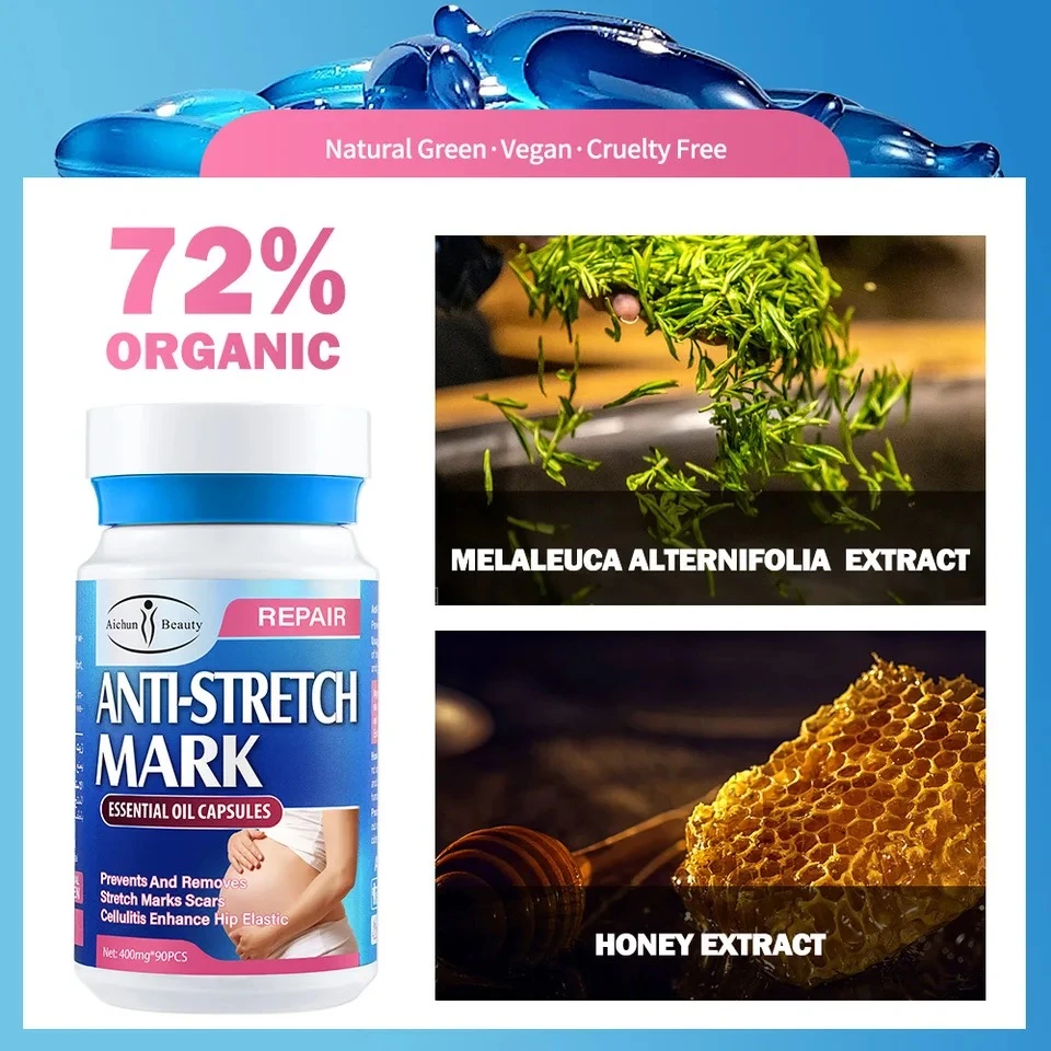 Anti Stretch Mark Essential Oil Capsules Box Of 90 Anti Stretch Mark Essential Oil Capsules Box Of 90 -CROWN SHOP anti stretch mark essential oil capsules 4